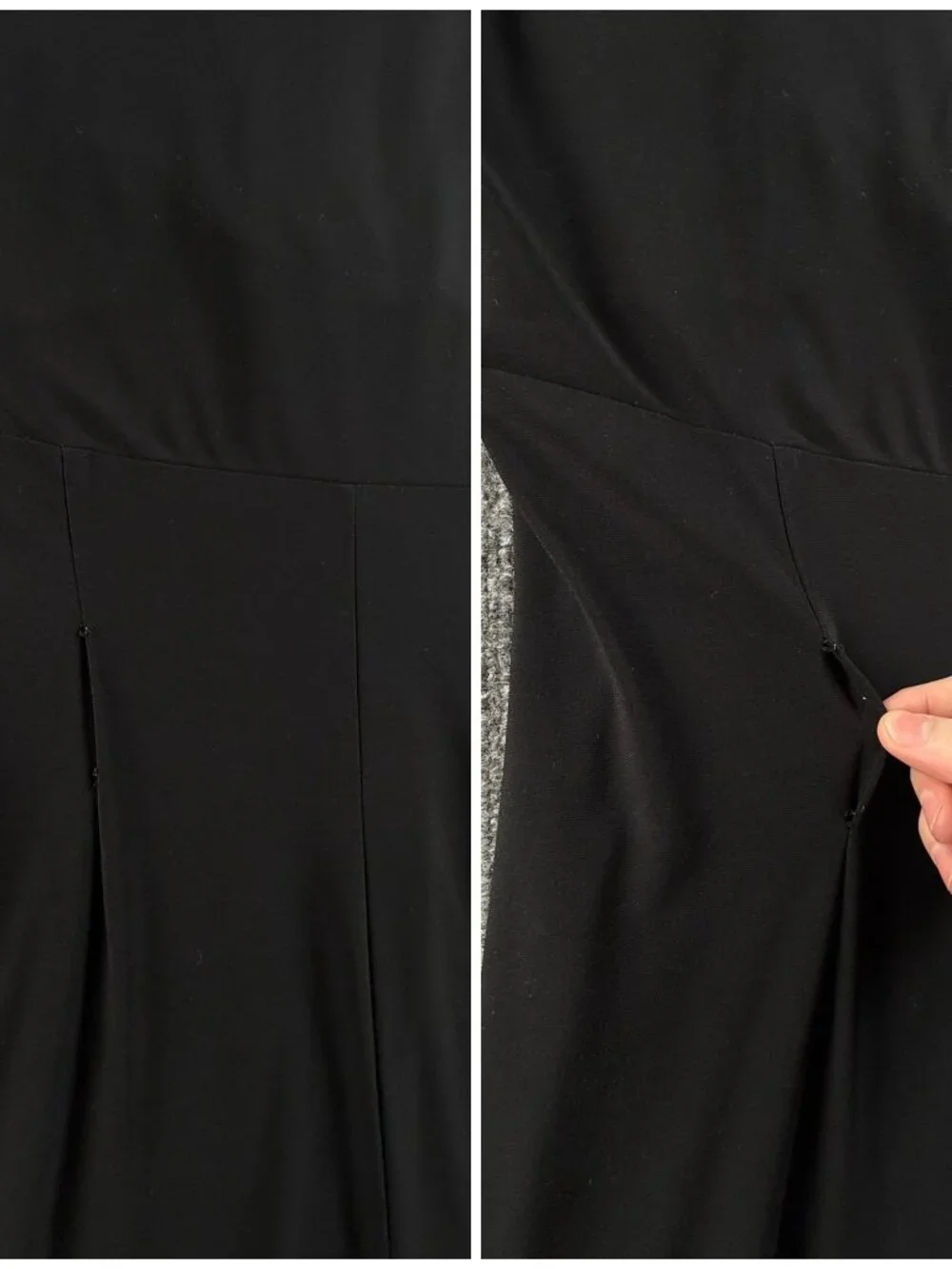 Lauren Ralph Lauren Black Dress Size Women 16 Stretch Sleeveless V Neck Knee - Picture 15 of 16